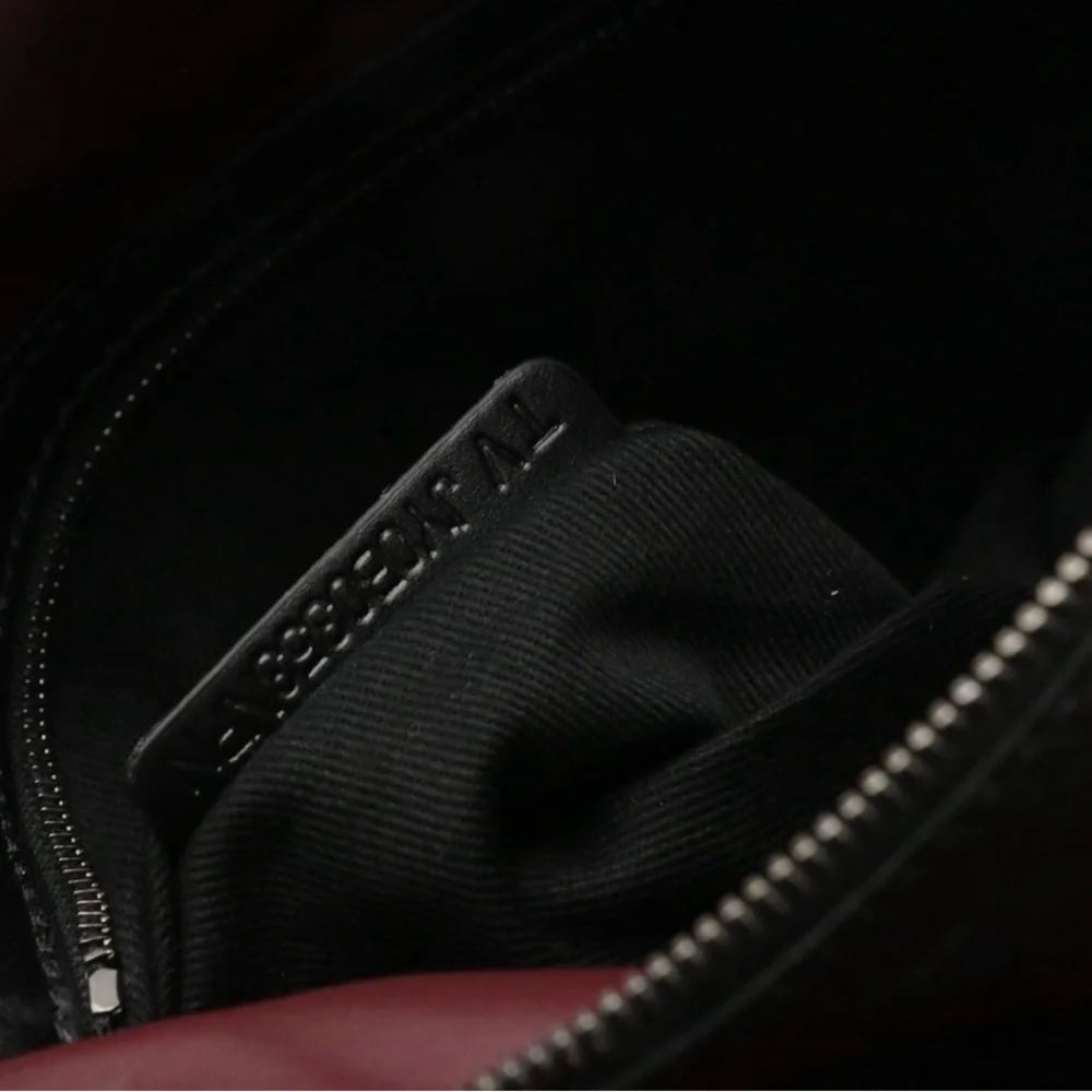Valentino Garavani Rockstud Triple Zip Clutch in Calfskin Leather Red/Blk/Blu/Wh